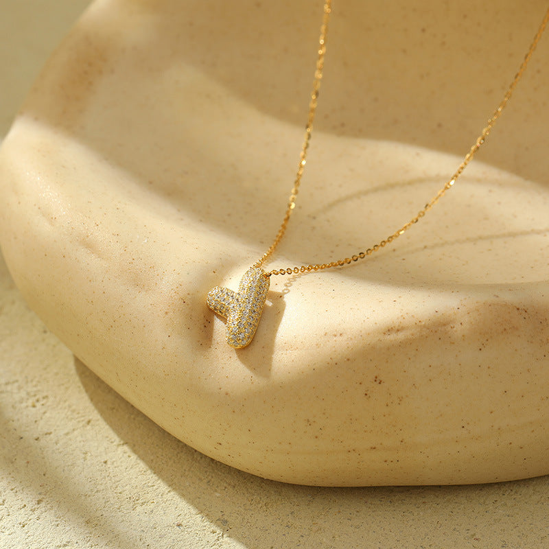 Bella 18K Gold-Plated Letter Necklace