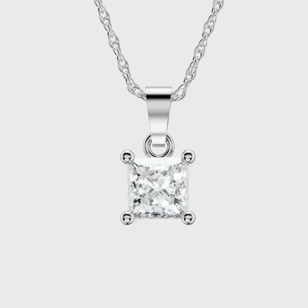Prong Diamond Pendant (Princess Cut)