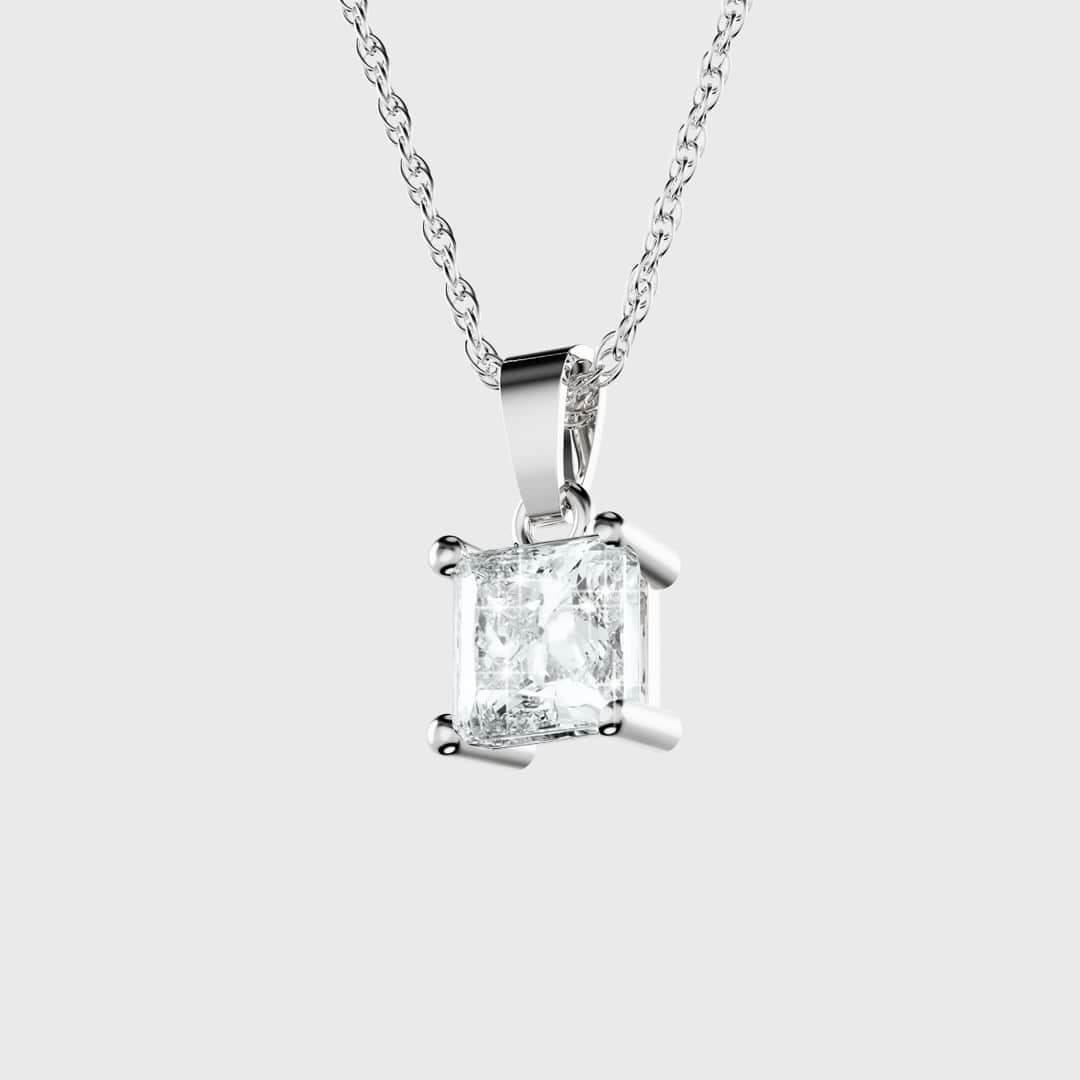 Prong Diamond Pendant (Princess Cut)