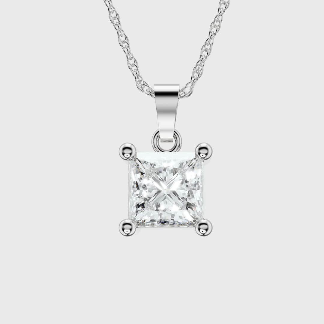 Prong Diamond Pendant (Princess Cut)