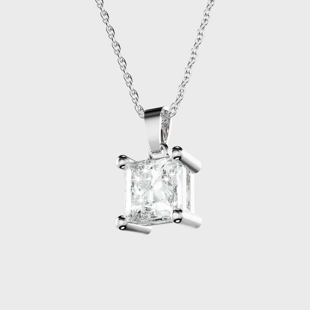 Prong Diamond Pendant (Princess Cut)