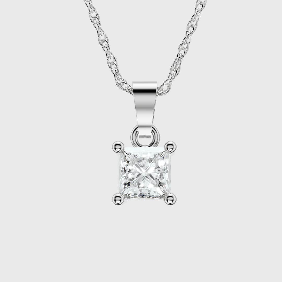 Prong Diamond Pendant (Princess Cut)