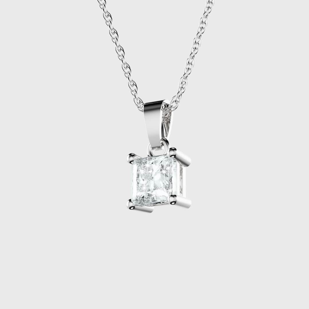 Prong Diamond Pendant (Princess Cut)