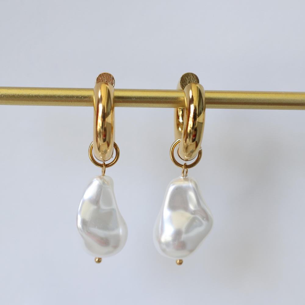 Katherine 18K Gold-Plated Natural Pearl Earrings