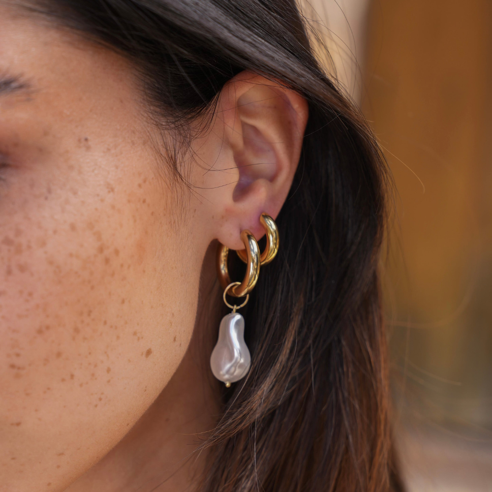 Katherine 18K Gold-Plated Natural Pearl Earrings