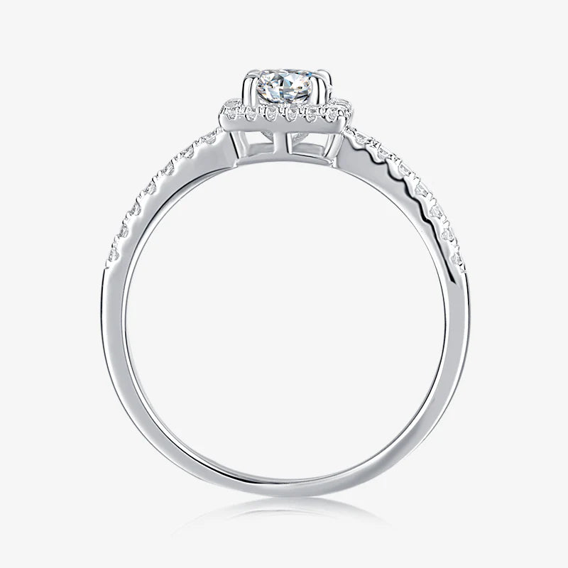 Moissanite Halo Engagement Ring 0.5CT
